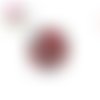 Bouton pression métal fleur et strass rouge