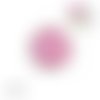 Bouton pression résine fuchsia/rose et or 12mm