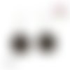Boucle d'oreille bois noir pour cabochon 12mm