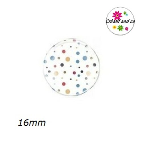 X2 cabochons motif géomètrique 16mm