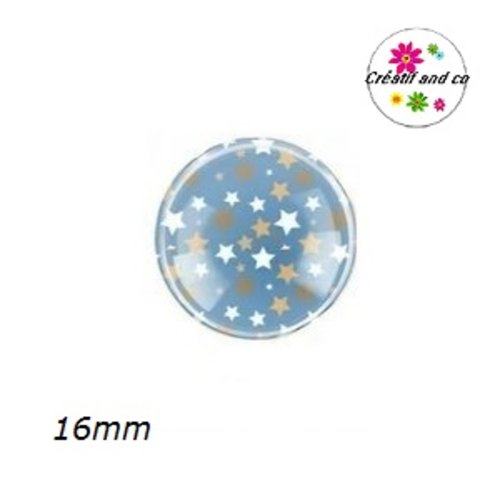 X2 cabochons motif géomètrique 16mm