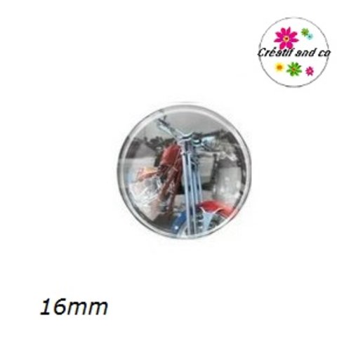 X2 cabochons moto 16mm