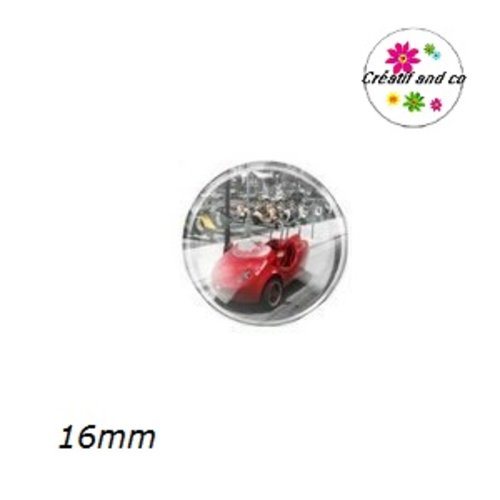 X2 cabochons ferrari rouge 16mm