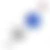 Bouton pression à facette bleu roi résine