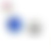 Bouton pression à facette bleu roi résine