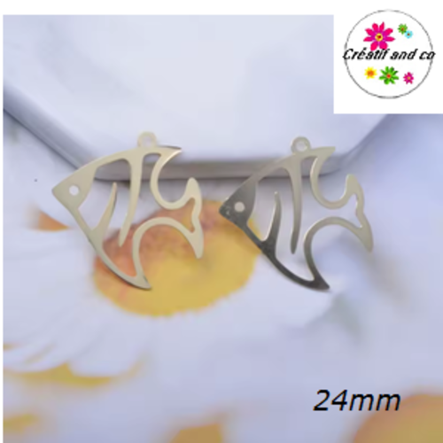 Breloque estampe poisson doré  24mm