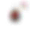 Pendentif cabochon goutte en verre bouquet de fleurs rouges