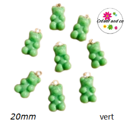 Breloque ourson vert