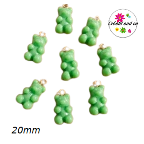 Breloque ourson vert