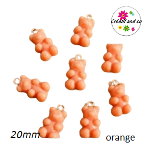 Breloque ourson orange