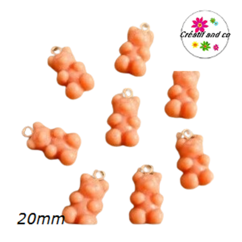 Breloque ourson orange