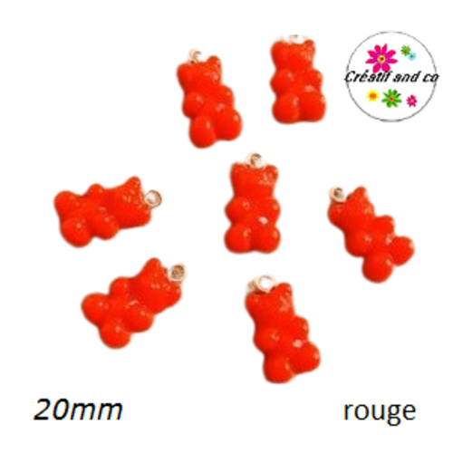 Breloque ourson rouge