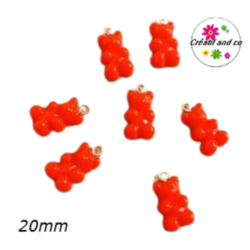 Breloque ourson rouge