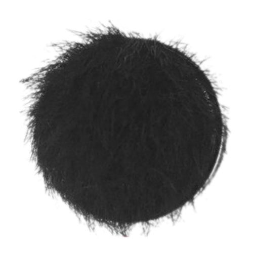Bouton pression boule de fourrure synthétique noire