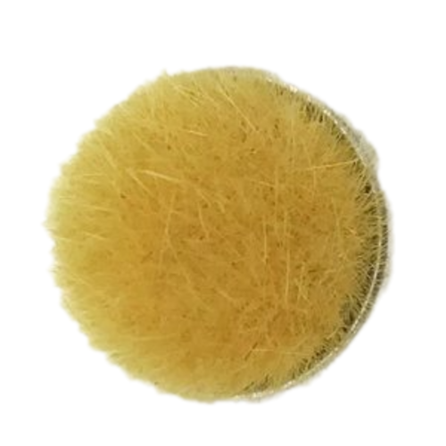Bouton pression boule de fourrure synthétique moutarde