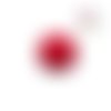 Bouton pression boule de fourrure synthétique rouge
