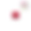 Bouton pression boule de fourrure synthétique rouge