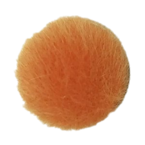 Bouton pression boule de fourrure synthétique orange