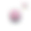 Bouton pression boule de fourrure synthétique rose