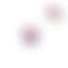 Bouton pression boule de fourrure synthétique rose