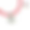 Collier rigide rose flashy fermoir aimanté pour bouton pression