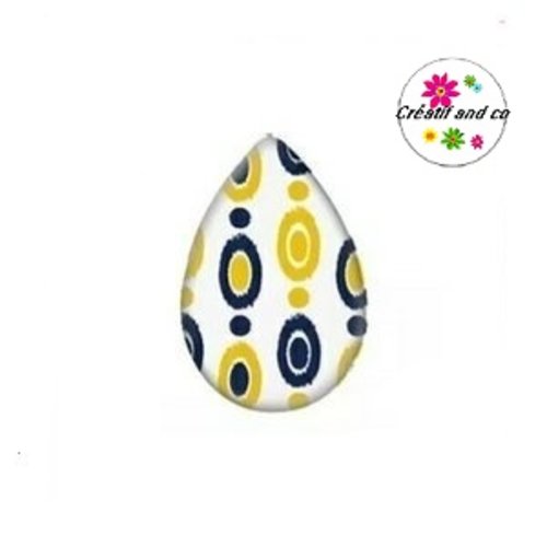 Cabochon goutte cercles 18x25mm