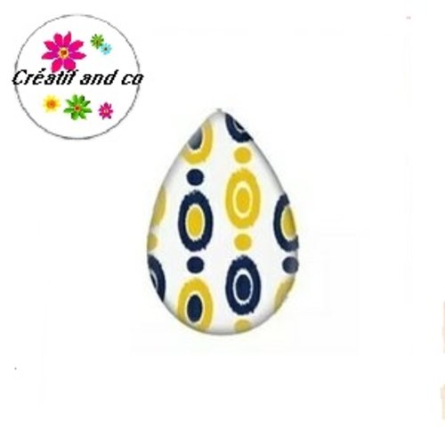 Cabochon goutte cercles 18x25mm