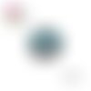 Bouton pression métal et strass turquoise 12mm