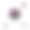 Bouton pression métal et strass fuchsia 12mm