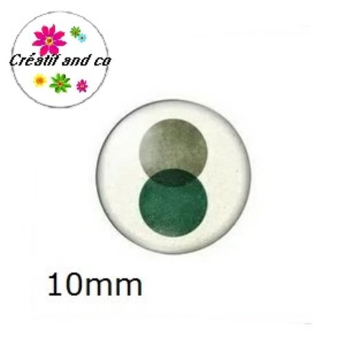 X2 cabochons motif géométrique 10mm