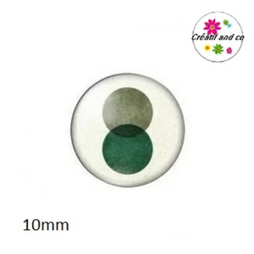 X2 cabochons motif géométrique 10mm