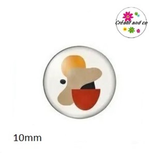 X2 cabochons motif géométrique 10mm