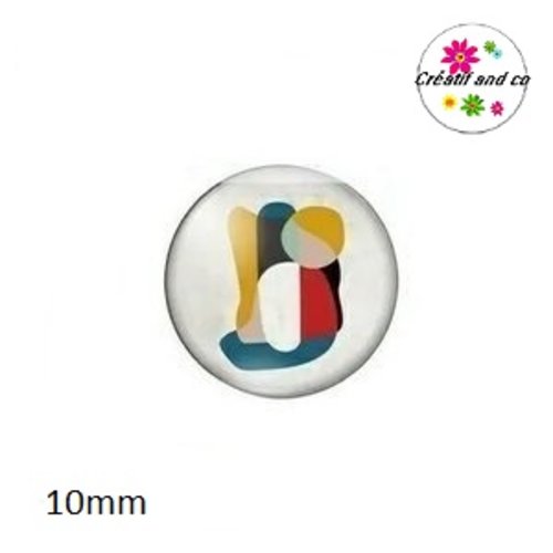 X2 cabochons motif géométrique 10mm