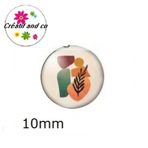 X2 cabochons motif géométrique 10mm