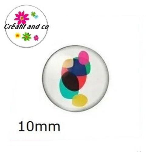 X2 cabochons motif  géométrique 10mm