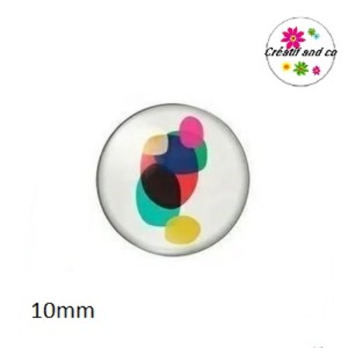 X2 cabochons motif  géométrique 10mm