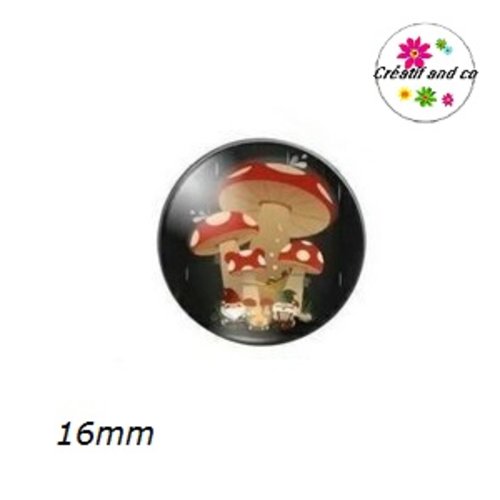 X2 cabochons champignons 16mm