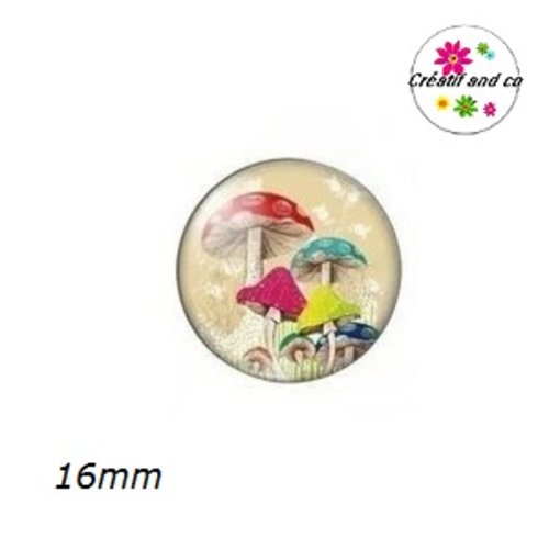 X2 cabochons champignon 16mm