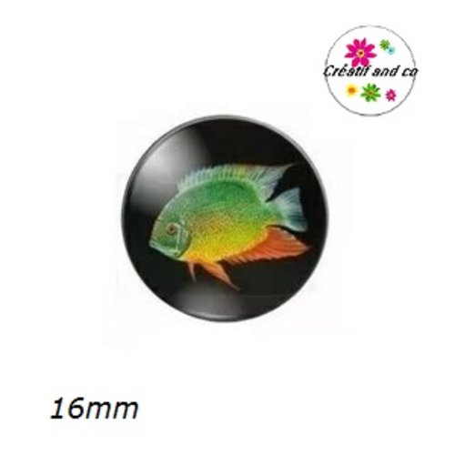 X2 cabochons poisson 16mm