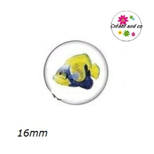 X2 cabochons poisson 16mm