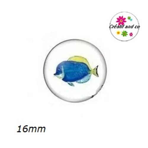 X2 cabochons poisson 16mm