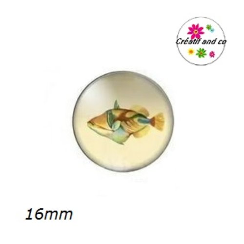 X2 cabochons poisson 16mm