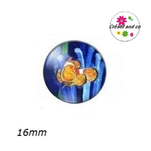 X2 cabochons poisson 16mm