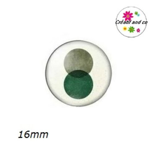 X2 cabochons motif géomètrique 16mm