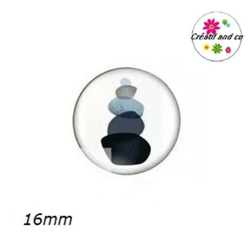 X2 cabochons motif géométrique 16mm
