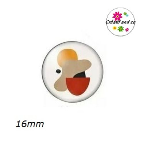 X2 cabochons motif géométrique 16mm