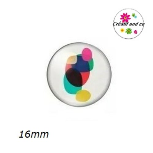 X2 cabochons motif géométrique 16mm
