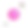Bouton pression fuchsia à pois blanc