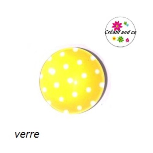 Bouton pression jaune d'or à pois blanc