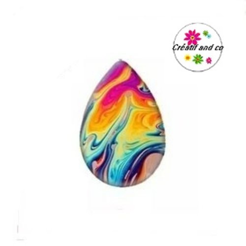 Cabochon goutte colorée 18x25mm